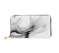 LHCVSFGW Leather Wallet for Women Men Bifold Wallet Ultra Slim Credit Card Holder Abstract Black and White Ladies Clutch Purse, Black, One Size