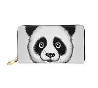 LHCVSFGW Leather Wallet for Women Men Bifold Wallet Ultra Slim Credit Card Holder Anime Panda Face Ladies Clutch Purse, Black, One Size