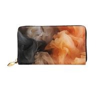 LHCVSFGW Leather Wallet for Women Men Bifold Wallet Ultra Slim Credit Card Holder Close-Up of Smoke Ladies Clutch Purse, Black, One Size