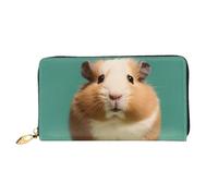 LHCVSFGW Leather Wallet for Women Men Bifold Wallet Ultra Slim Credit Card Holder Cute and weird hamster Ladies Clutch Purse, Black, One Size