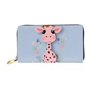 LHCVSFGW Leather Wallet for Women Men Bifold Wallet Ultra Slim Credit Card Holder Cute Giraffe Ladies Clutch Purse, Black, One Size