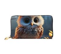 LHCVSFGW Leather Wallet for Women Men Bifold Wallet Ultra Slim Credit Card Holder Cute owl Ladies Clutch Purse, Black, One Size