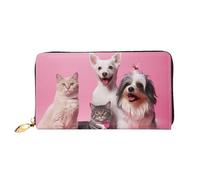 LHCVSFGW Leather Wallet for Women Men Bifold Wallet Ultra Slim Credit Card Holder Dogs and Cats Ladies Clutch Purse, Black, One Size