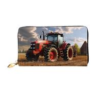 LHCVSFGW Leather Wallet for Women Men Bifold Wallet Ultra Slim Credit Card Holder Fantasy Farm Tractor Ladies Clutch Purse, Black, One Size