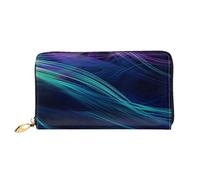 LHCVSFGW Leather Wallet for Women Men Bifold Wallet Ultra Slim Credit Card Holder Free Flowing Lines Ladies Clutch Purse, Black, One Size