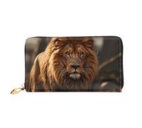 LHCVSFGW Leather Wallet for Women Men Bifold Wallet Ultra Slim Credit Card Holder Lion image Ladies Clutch Purse, Black, One Size