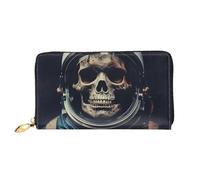 LHCVSFGW Leather Wallet for Women Men Bifold Wallet Ultra Slim Credit Card Holder Movie Aesthetic Skull Ladies Clutch Purse, Black, One Size