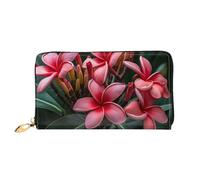 LHCVSFGW Leather Wallet for Women Men Bifold Wallet Ultra Slim Credit Card Holder Plumeria Ladies Clutch Purse, Black, One Size