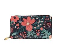 LHCVSFGW Leather Wallet for Women Men Bifold Wallet Ultra Slim Credit Card Holder Simple Little Flower Ladies Clutch Purse, Black, One Size