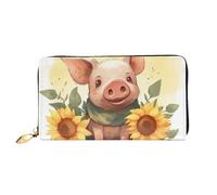 LHCVSFGW Leather Wallet for Women Men Bifold Wallet Ultra Slim Credit Card Holder Smiling Ladies Clutch Purse, Black, One Size