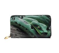 LHCVSFGW Leather Wallet for Women Men Bifold Wallet Ultra Slim Credit Card Holder Snake on Branch Ladies Clutch Purse, Black, One Size