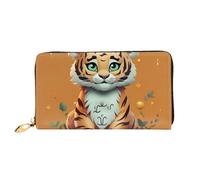 LHCVSFGW Leather Wallet for Women Men Bifold Wallet Ultra Slim Credit Card Holder Year of the Tiger Funny Tiger Ladies Clutch Purse, Black, One Size