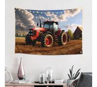 LHCVSFGW Tapestry Fantasy Farm Tractor Wall Hanging Aesthetic Wall Tapestries for Bedroom Wall Art Wall Decor Modern Posters Funny Custom Backdrop Banner for Home Dorm Living Room(40''x60'')