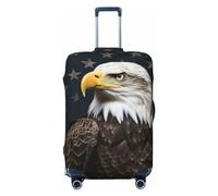 LHCVSFGW Travel Luggage Cover American bald eagle Suitcase Protector Elastic Washable Baggage Covers Anti-scratch Luggage Suitcase Cover Thicken Luggage Protector Fits 18-32 Inch Luggage, Black, L
