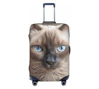 LHCVSFGW Travel Luggage Cover Beautiful Siamese Cat Suitcase Protector Elastic Washable Baggage Covers Anti-scratch Luggage Suitcase Cover Thicken Luggage Protector Fits 18-32 Inch Luggage, Black, XL