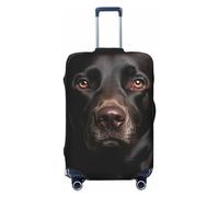 LHCVSFGW Travel Luggage Cover Black Lab Dog Suitcase Protector Elastic Washable Baggage Covers Anti-scratch Luggage Suitcase Cover Thicken Luggage Protector Fits 18-32 Inch Luggage, Black, M