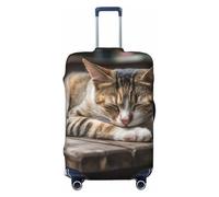 LHCVSFGW Travel Luggage Cover Cat Sleeping Suitcase Protector Elastic Washable Baggage Covers Anti-scratch Luggage Suitcase Cover Thicken Luggage Protector Fits 18-32 Inch Luggage, Black, L