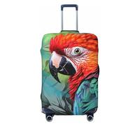 LHCVSFGW Travel Luggage Cover Colorful parrot Suitcase Protector Elastic Washable Baggage Covers Anti-scratch Luggage Suitcase Cover Thicken Luggage Protector Fits 18-32 Inch Luggage, Black, L