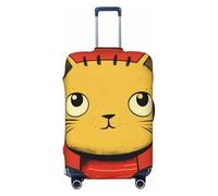 LHCVSFGW Travel Luggage Cover Cute Cat Icon Suitcase Protector Elastic Washable Baggage Covers Anti-scratch Luggage Suitcase Cover Thicken Luggage Protector Fits 18-32 Inch Luggage, Black, M