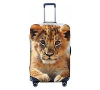 LHCVSFGW Travel Luggage Cover Cute little animal lion Suitcase Protector Elastic Washable Baggage Covers Anti-scratch Luggage Suitcase Cover Thicken Luggage Protector Fits 18-32 Inch Luggage, Black, M