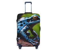 LHCVSFGW Travel Luggage Cover Dart Frog Blue Suitcase Protector Elastic Washable Baggage Covers Anti-scratch Luggage Suitcase Cover Thicken Luggage Protector Fits 18-32 Inch Luggage, Black, L