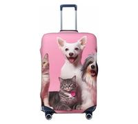 LHCVSFGW Travel Luggage Cover Dogs and Cats Suitcase Protector Elastic Washable Baggage Covers Anti-scratch Luggage Suitcase Cover Thicken Luggage Protector Fits 18-32 Inch Luggage, Black, L