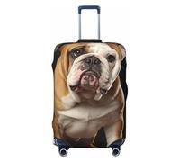 LHCVSFGW Travel Luggage Cover English-Bulldog Suitcase Protector Elastic Washable Baggage Covers Anti-scratch Luggage Suitcase Cover Thicken Luggage Protector Fits 18-32 Inch Luggage, Black, M