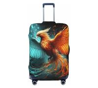 LHCVSFGW Travel Luggage Cover Fire and water phoenix Suitcase Protector Elastic Washable Baggage Covers Anti-scratch Luggage Suitcase Cover Thicken Luggage Protector Fits 18-32 Inch Luggage, Black, S