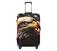 LHCVSFGW Travel Luggage Cover Flag and Eagle Suitcase Protector Elastic Washable Baggage Covers Anti-scratch Luggage Suitcase Cover Thicken Luggage Protector Fits 18-32 Inch Luggage, Black, M