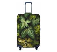LHCVSFGW Travel Luggage Cover Green leaves and plants Suitcase Protector Elastic Washable Baggage Covers Anti-scratch Luggage Suitcase Cover Thicken Luggage Protector Fits 18-32 Inch Luggage, Black, L