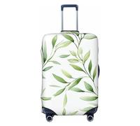 LHCVSFGW Travel Luggage Cover Green Leaves Suitcase Protector Elastic Washable Baggage Covers Anti-scratch Luggage Suitcase Cover Thicken Luggage Protector Fits 18-32 Inch Luggage, Black, M