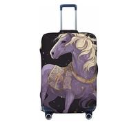 LHCVSFGW Travel Luggage Cover Horse Clip Art Suitcase Protector Elastic Washable Baggage Covers Anti-scratch Luggage Suitcase Cover Thicken Luggage Protector Fits 18-32 Inch Luggage, Black, XL