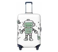 LHCVSFGW Travel Luggage Cover Line robot Suitcase Protector Elastic Washable Baggage Covers Anti-scratch Luggage Suitcase Cover Thicken Luggage Protector Fits 18-32 Inch Luggage, Black, L