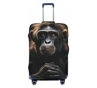 LHCVSFGW Travel Luggage Cover Monkey in Jungle Suitcase Protector Elastic Washable Baggage Covers Anti-scratch Luggage Suitcase Cover Thicken Luggage Protector Fits 18-32 Inch Luggage, Black, L