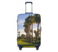 LHCVSFGW Travel Luggage Cover Palm Tree Golf Course Suitcase Protector Elastic Washable Baggage Covers Anti-scratch Luggage Suitcase Cover Thicken Luggage Protector Fits 18-32 Inch Luggage, Black, S
