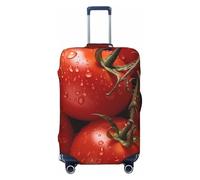 LHCVSFGW Travel Luggage Cover Ripe Red Tomatoes Suitcase Protector Elastic Washable Baggage Covers Anti-scratch Luggage Suitcase Cover Thicken Luggage Protector Fits 18-32 Inch Luggage, Black, L