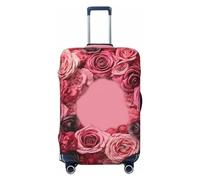 LHCVSFGW Travel Luggage Cover Rose Combination Suitcase Protector Elastic Washable Baggage Covers Anti-scratch Luggage Suitcase Cover Thicken Luggage Protector Fits 18-32 Inch Luggage, Black, L