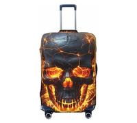LHCVSFGW Travel Luggage Cover Shattering of skull Suitcase Protector Elastic Washable Baggage Covers Anti-scratch Luggage Suitcase Cover Thicken Luggage Protector Fits 18-32 Inch Luggage, Black, S