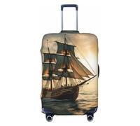 LHCVSFGW Travel Luggage Cover Ship Sailing Alone Suitcase Protector Elastic Washable Baggage Covers Anti-scratch Luggage Suitcase Cover Thicken Luggage Protector Fits 18-32 Inch Luggage, Black, S