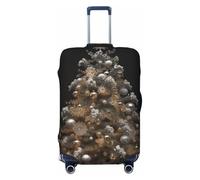 LHCVSFGW Travel Luggage Cover Silver Christmas Tree Suitcase Protector Elastic Washable Baggage Covers Anti-scratch Luggage Suitcase Cover Thicken Luggage Protector Fits 18-32 Inch Luggage, Black, L