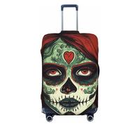 LHCVSFGW Travel Luggage Cover Skull Makeup Suitcase Protector Elastic Washable Baggage Covers Anti-scratch Luggage Suitcase Cover Thicken Luggage Protector Fits 18-32 Inch Luggage, Black, S
