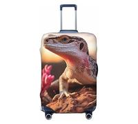 LHCVSFGW Travel Luggage Cover White Lizard Suitcase Protector Elastic Washable Baggage Covers Anti-scratch Luggage Suitcase Cover Thicken Luggage Protector Fits 18-32 Inch Luggage, Black, L