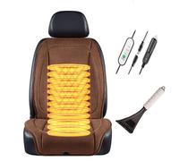 LHCXKJGS Super warm and comfortable professional, , Non-Slip Easy Install Winter Driving Kit, heated car seat cover,Brown-Singleseat