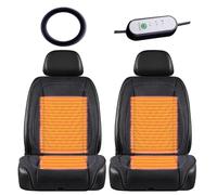 LHCXKJGS Warm Car Cushion for Driving Seat Comes with snow shovel and steering wheel cover It Is the Warmest Gift for Drivers in Winter,Black-twoseats+steeringwheelcover