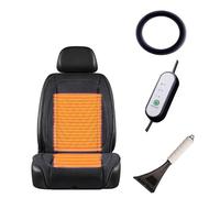 LHCXKJGS Warm Driver Seat Cushion Comes with snow shovel and steering wheel cover It Is the Warmest Gift for Drivers in Winter,Black-singleseat+steeringwheelcover