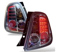 LHD Back Rear Tail Lights Pair Set LED Clear Chrome Fiat 500 2007-15