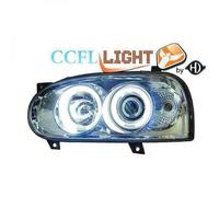 LHD CCFL halo angel eye Projector Headlights Pair Chrome VW Golf III 1991-97