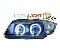 LHD CCFL Headlight Pair Clear Black For BMW 3 Series E90 91 Hatch Touring 05-08