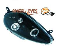 LHD Design Projector Headlights Pair Clear Black For Fiat Grande Punto 05-09