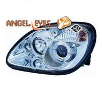LHD Headlight Pair Angel Eyes Clear Chrome H1 H1 For Mercedes SLK R170 96-04